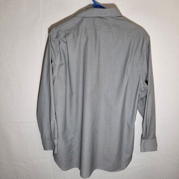 Polo Ralph Lauren 16.5 32/33 Shirt Gray Stripe LS Easy Care Cotton Dress - Picture 5 of 6